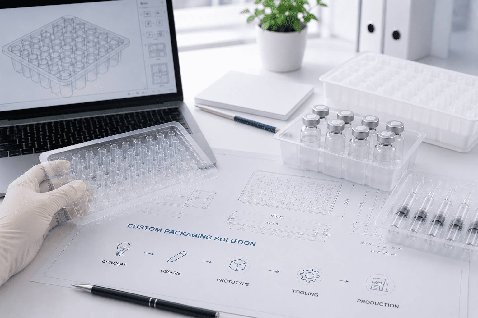 Precision mold development and cleanroom injection molding process for custom pharmaceutical packaging