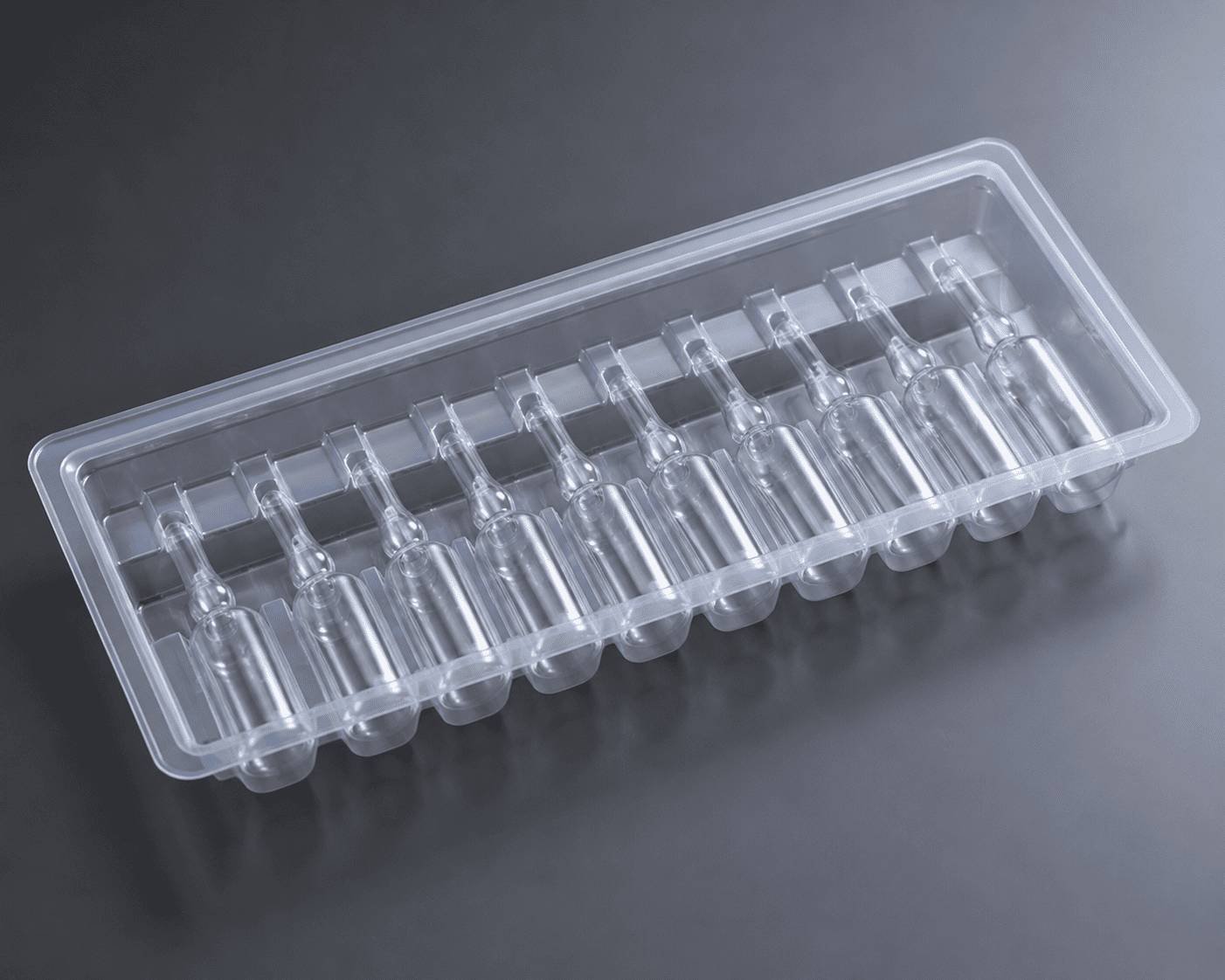 Custom plastic ampoule packaging and engineered ampoule tray layout design by Jiahua