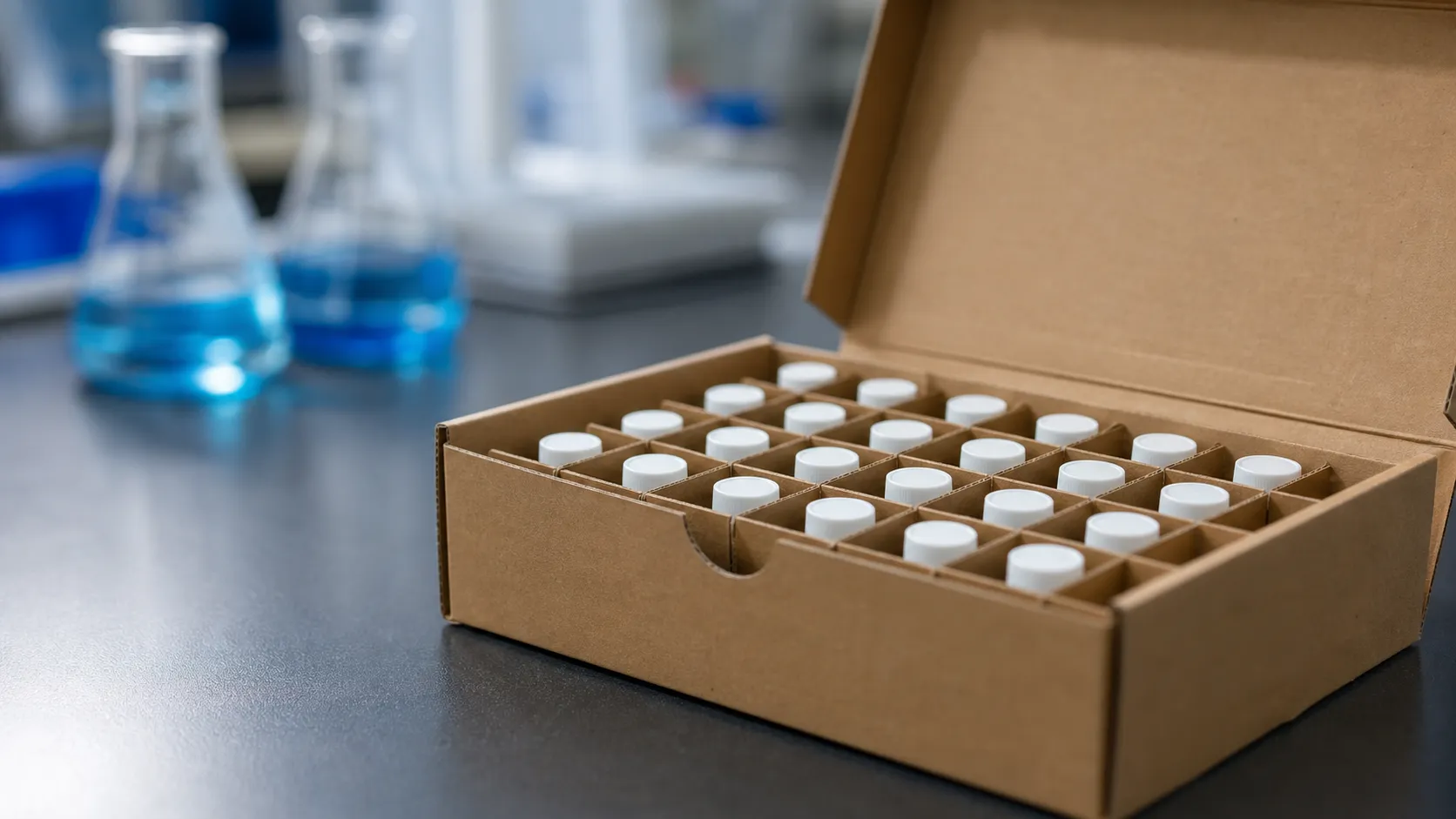 Cardboard scintillation vial storage box