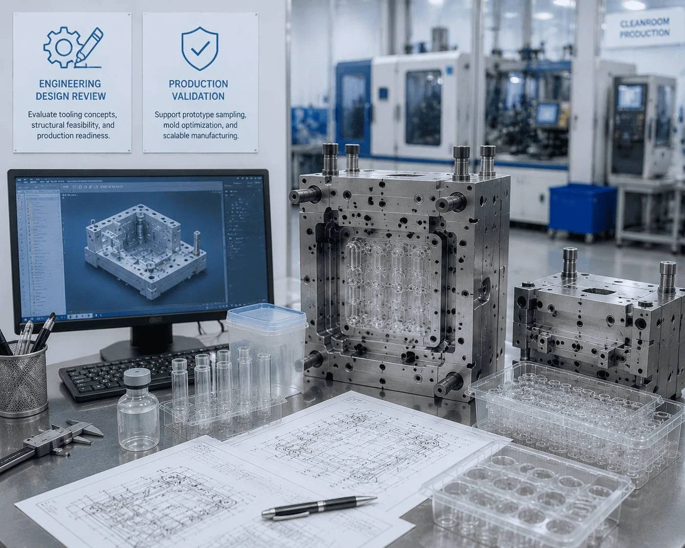 Custom mold development and engineering review for pharmaceutical packaging