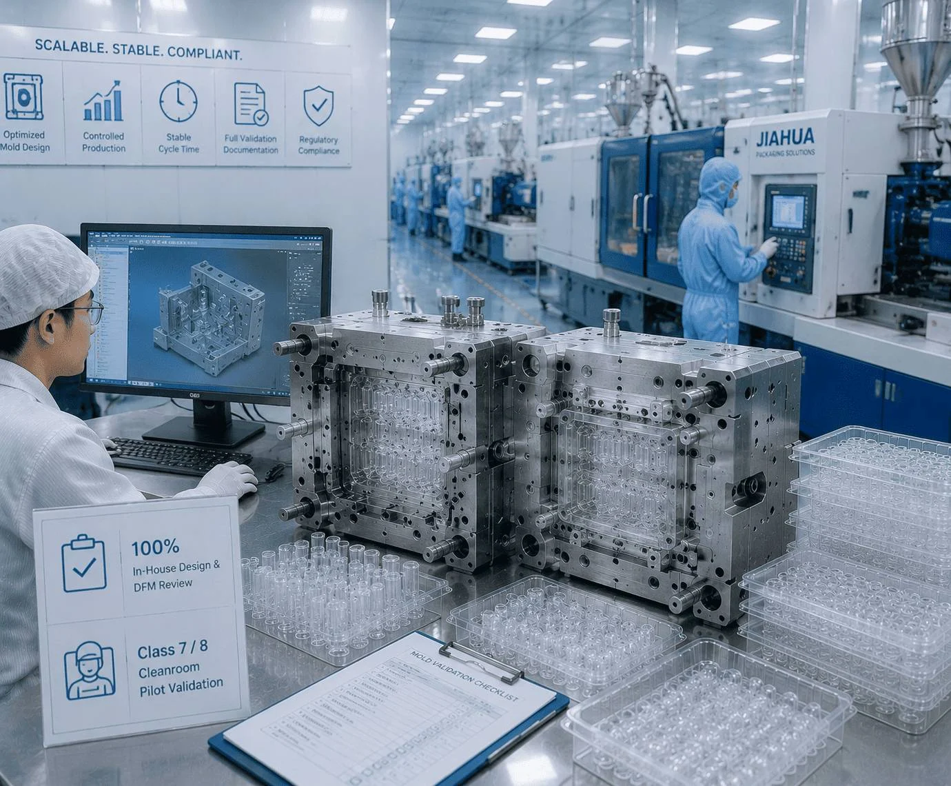 Jiahua custom mold development engineering and validation setup