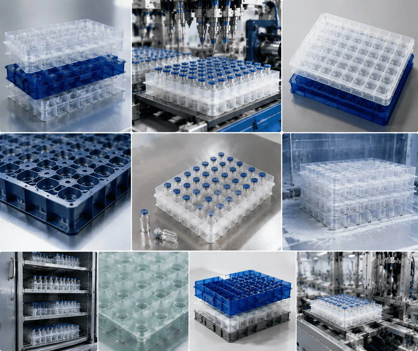 Jiahua custom plastic vial tray layouts for automated pharmaceutical lines
