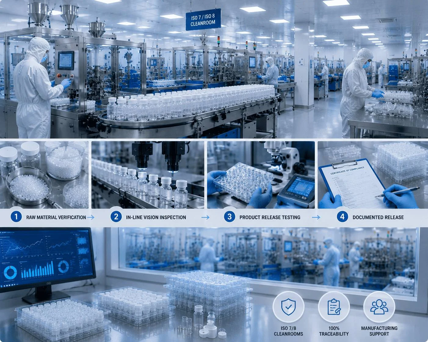 Jiahua ISO certified cleanroom manufacturing facility for pharmaceutical grade packaging