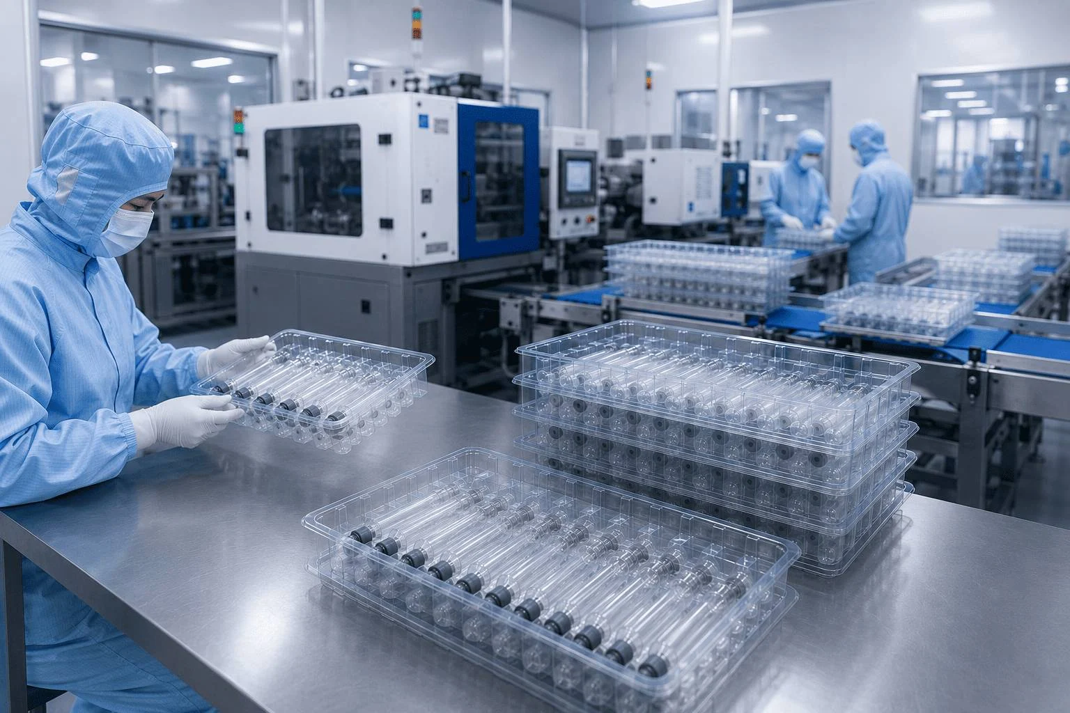 Jiahua medical cleanroom production facility for pharmaceutical cartridge packaging trays