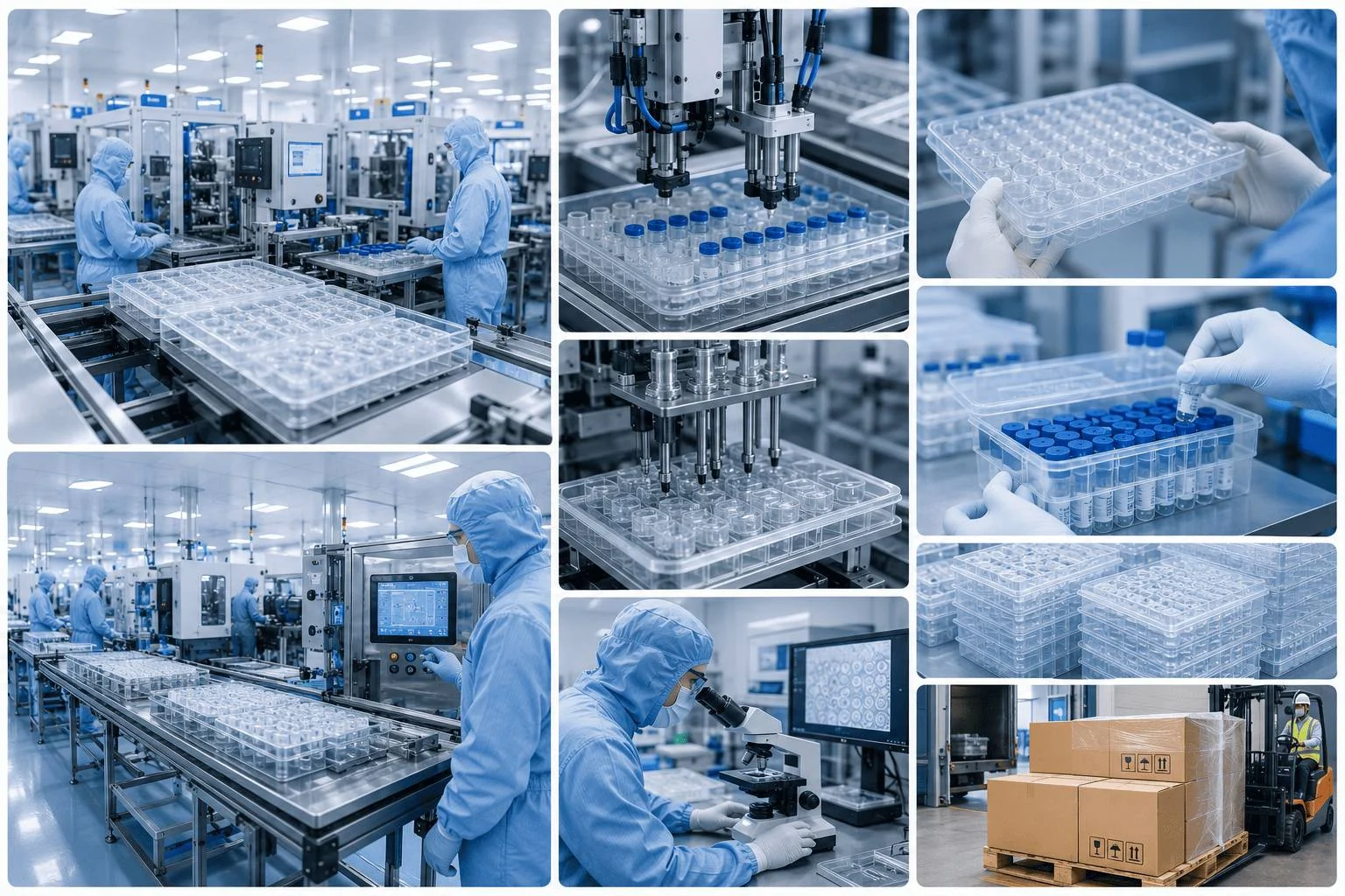 Jiahua Packaging Solutions cleanroom manufacturing environment for medical grade diagnostic trays