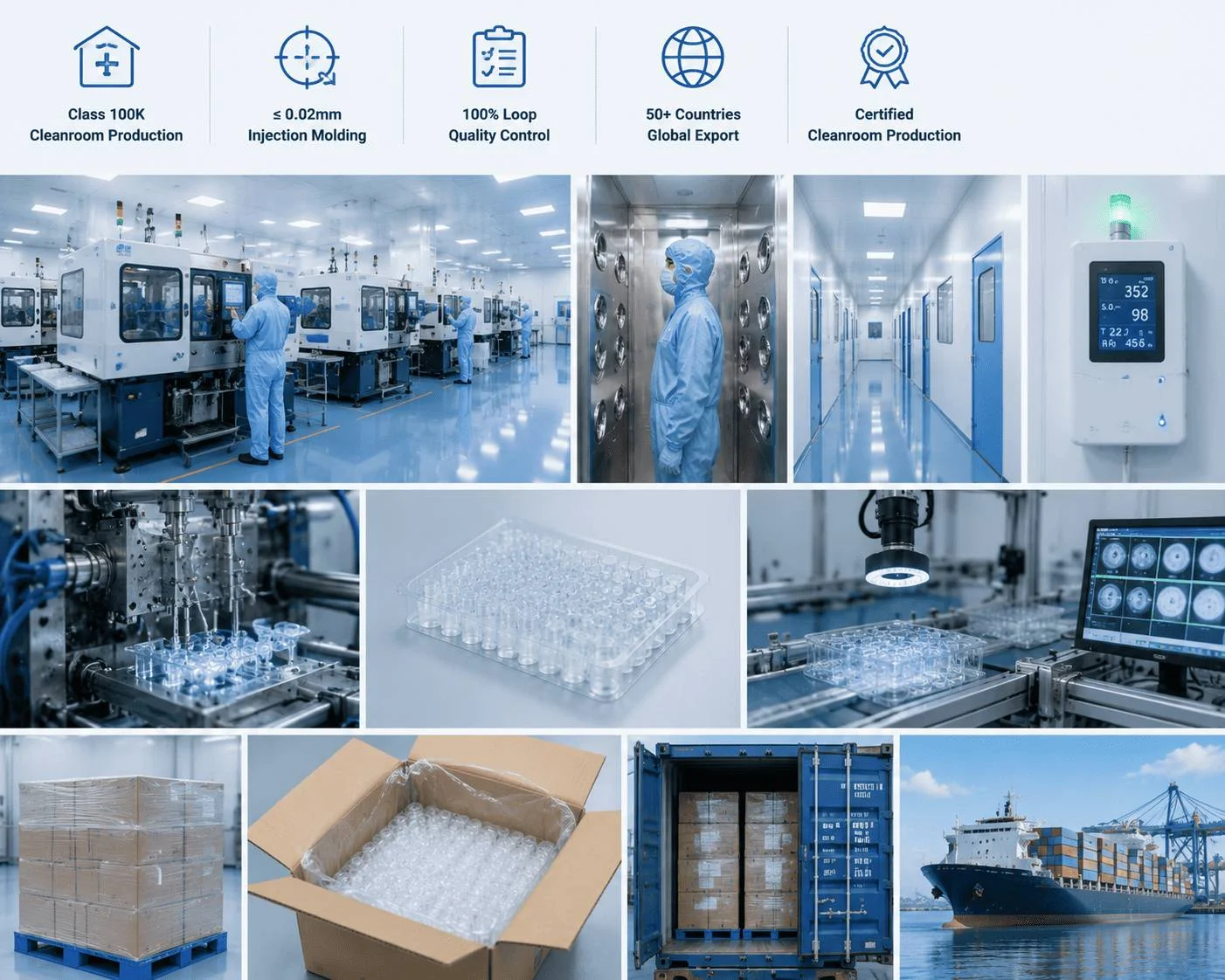 Jiahua precise cleanroom production facility showing advanced injection molding infrastructure