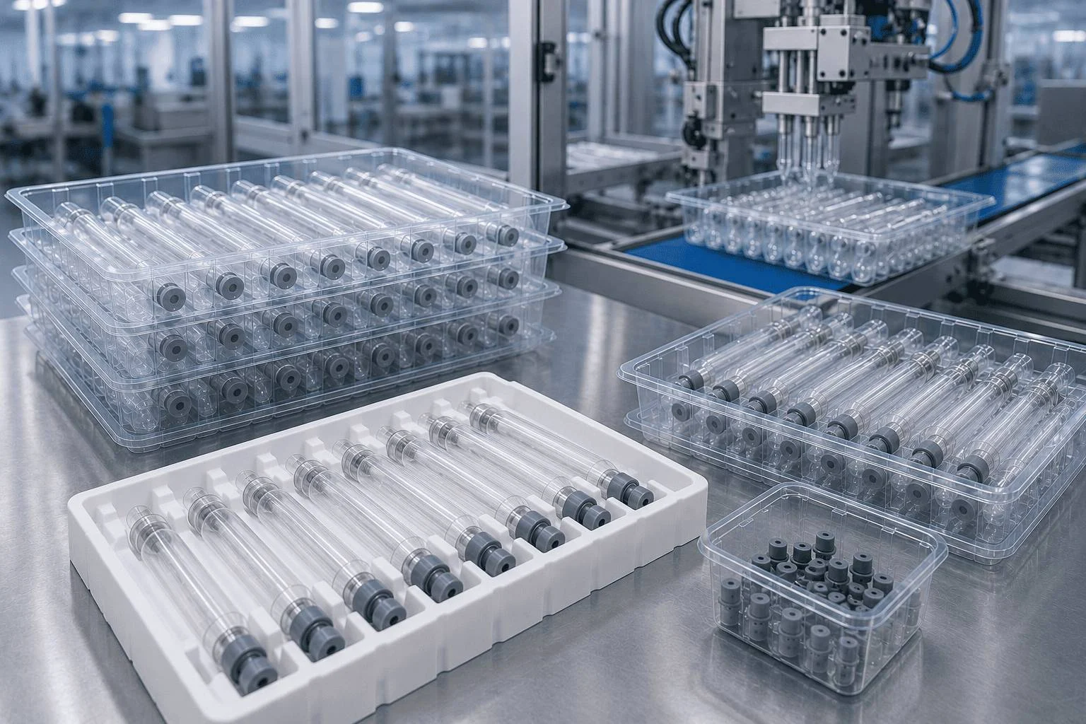 Medical grade plastic cartridge trays engineered for pharmaceutical automated filling lines
