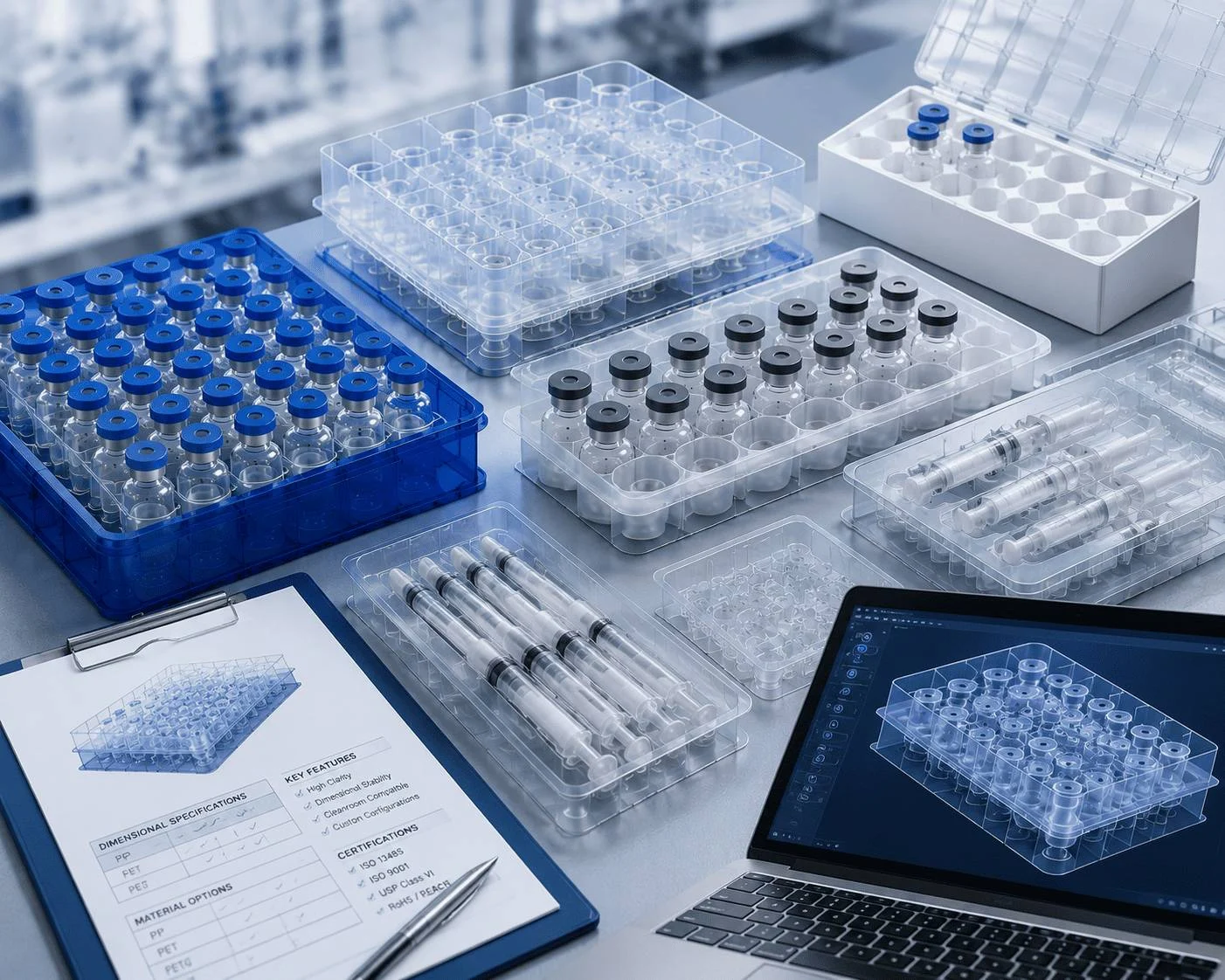 Technical pharmaceutical plastic packaging specifications layout