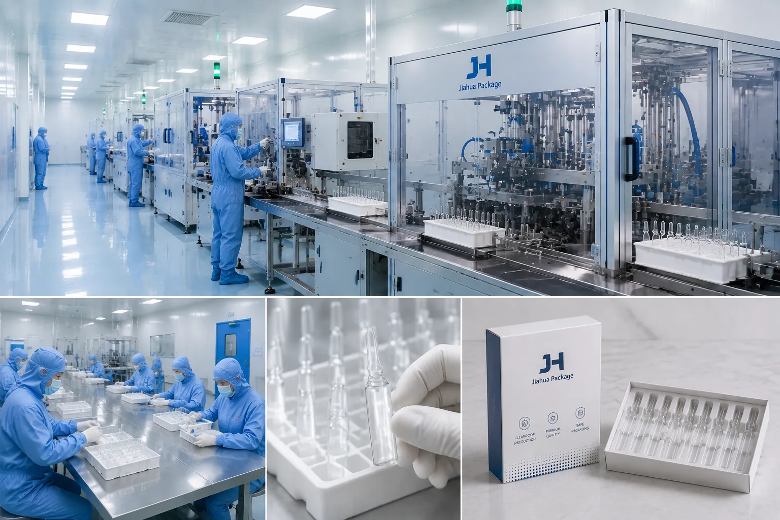 Jiahua ISO 13485 cleanroom thermoforming facility for custom ampoule trays