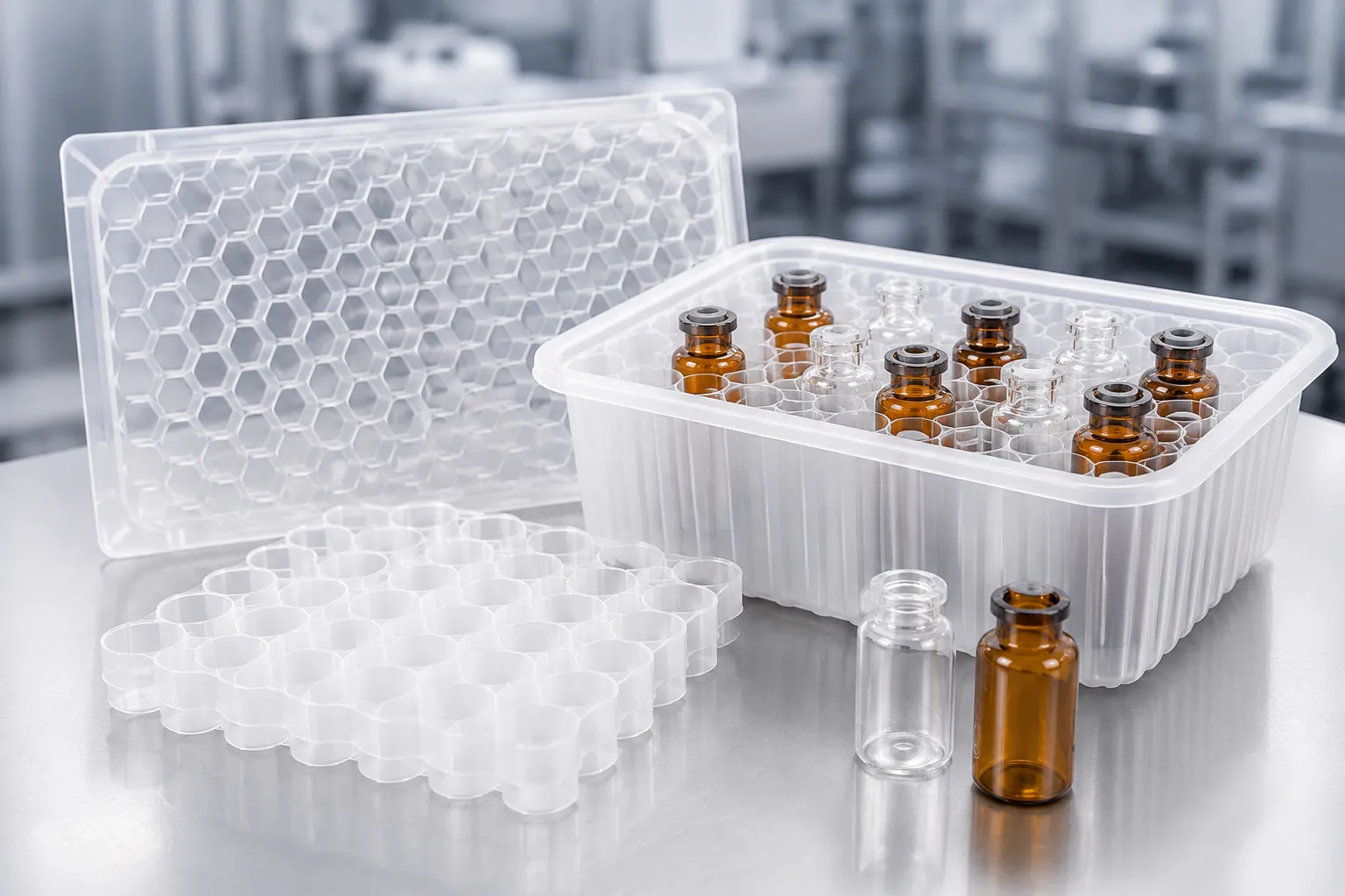 Nest and Tub structure for ready to use RTU vials