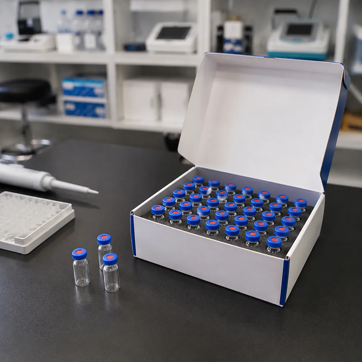 3ml vial box for pharma lab sample storage