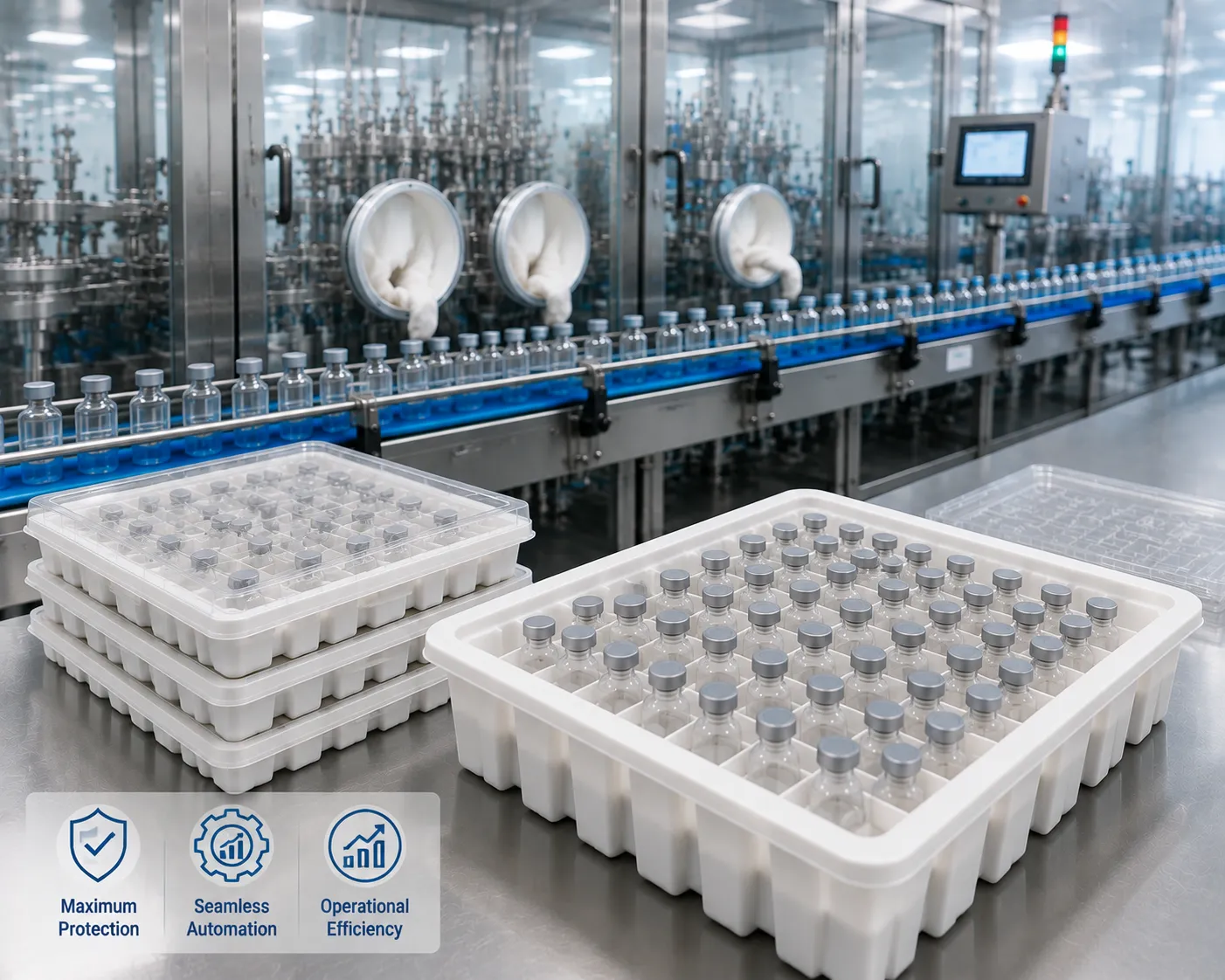 Automated Aseptic Filling Line Integration with Jiahua Nest and Tub Systems