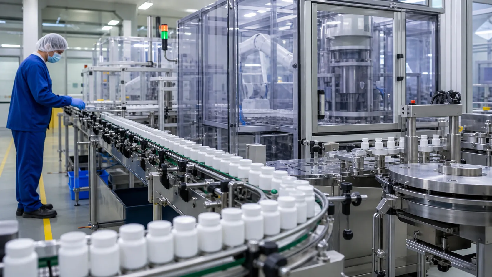 Bulk pill vial packaging factory manufacturing