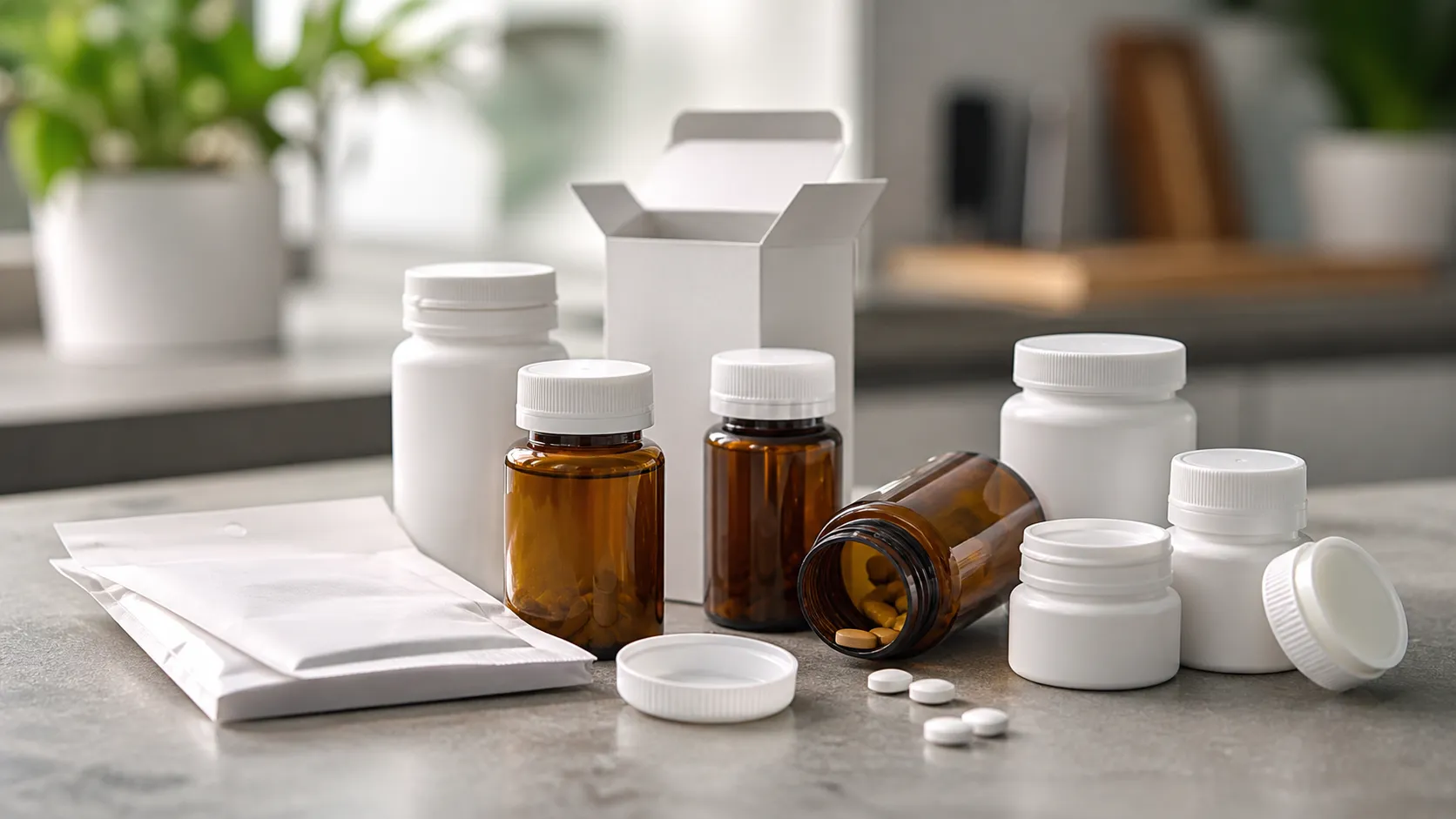 Custom private label pill vial packaging set