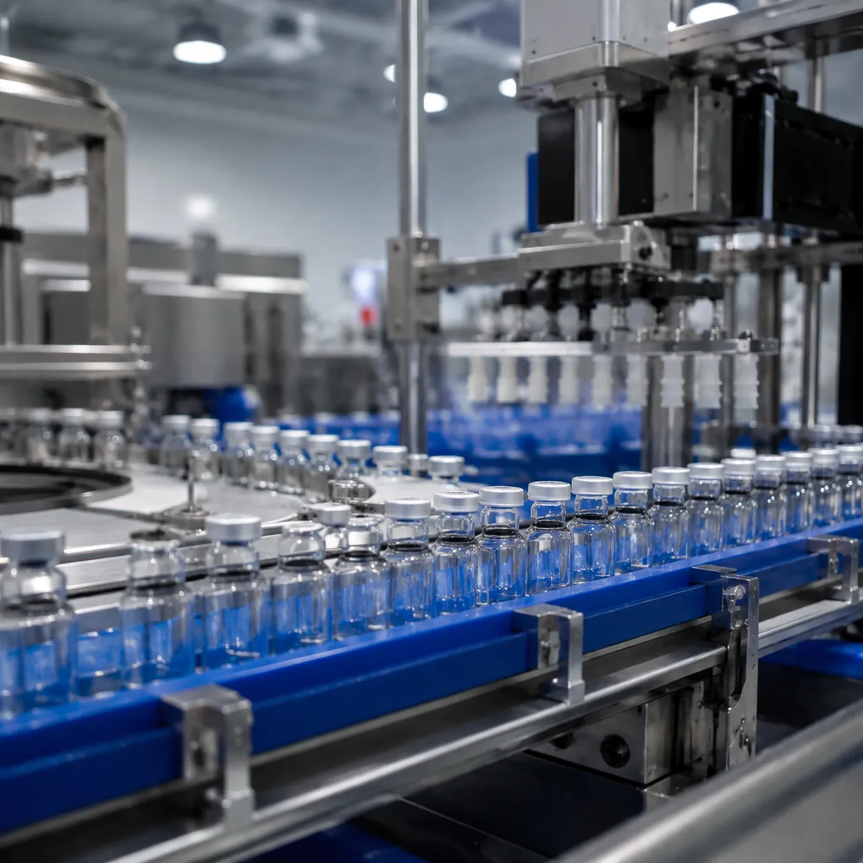 High-speed automated glass vial packaging