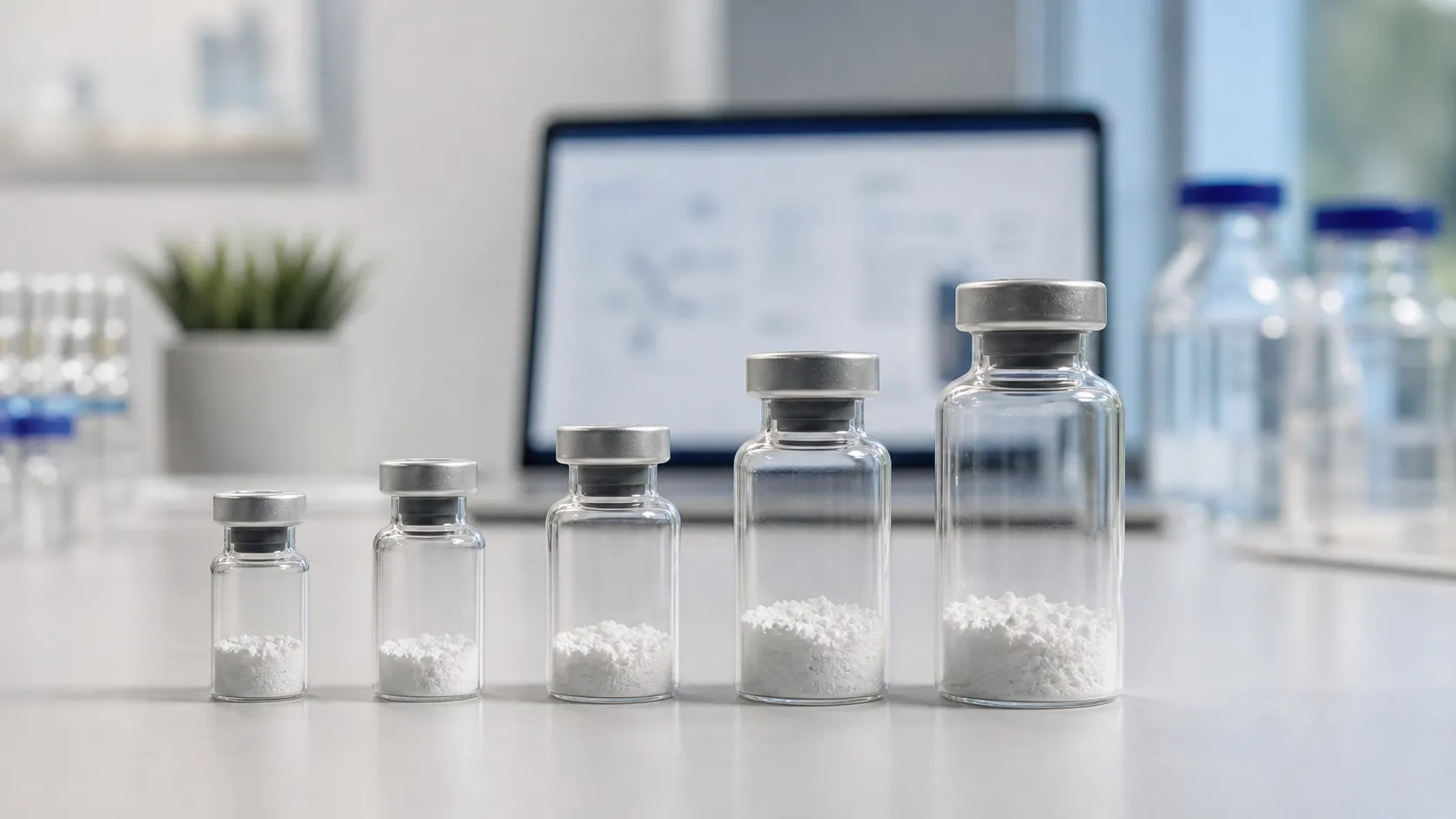 Peptide vial sizes and reconstitution volume