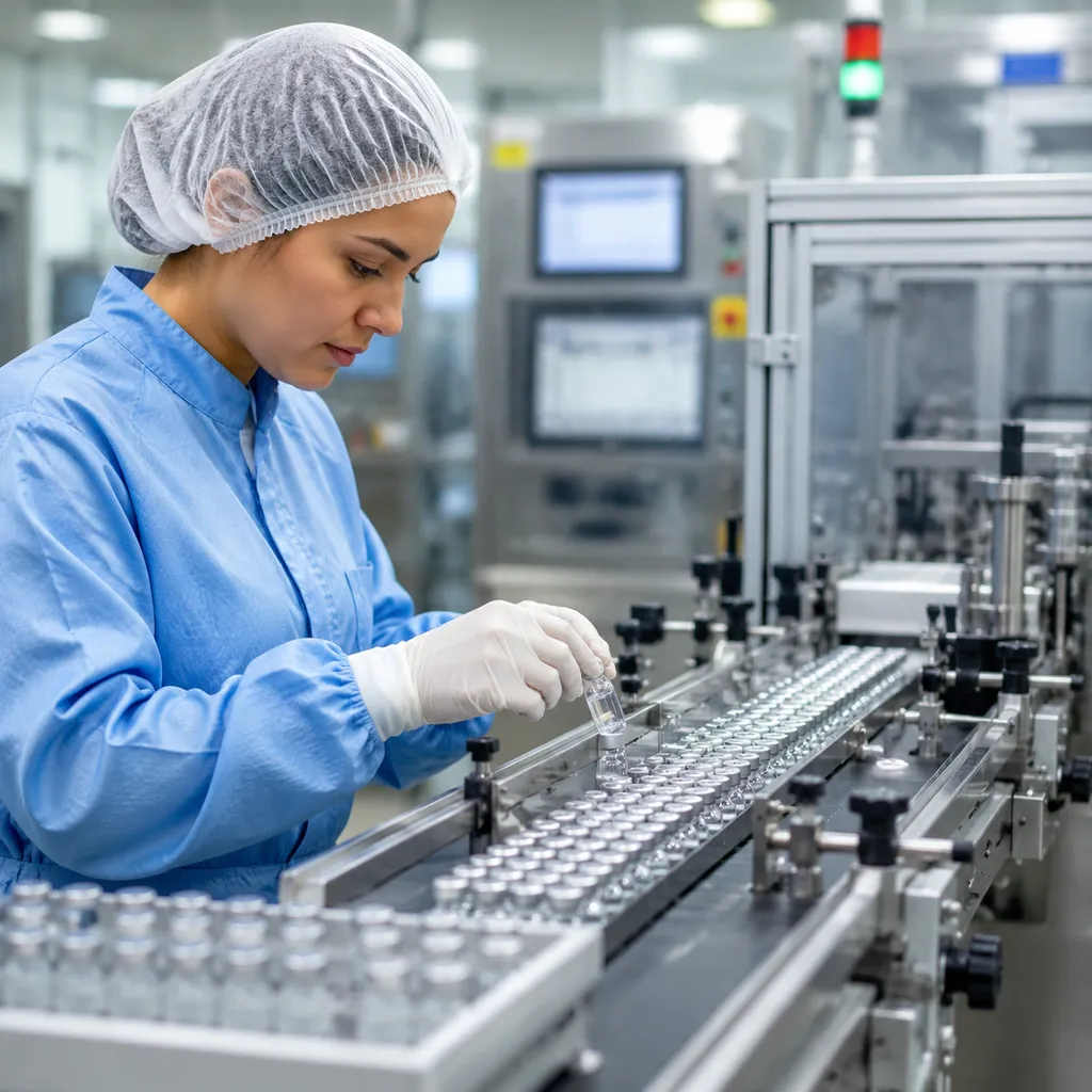Vial packaging process quality control and OEE