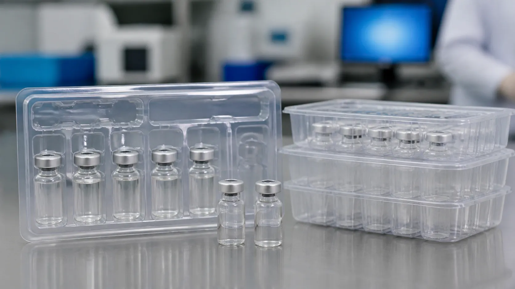 cleanroom injection molded serum vial packaging