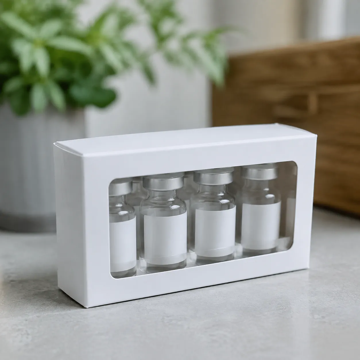 Custom Window Vial Boxes with Inserts Wholesale