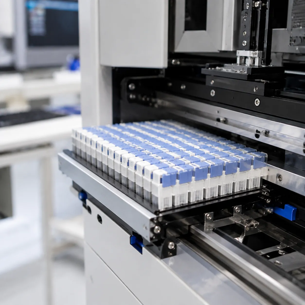 Automated vision inspection cartridge trays