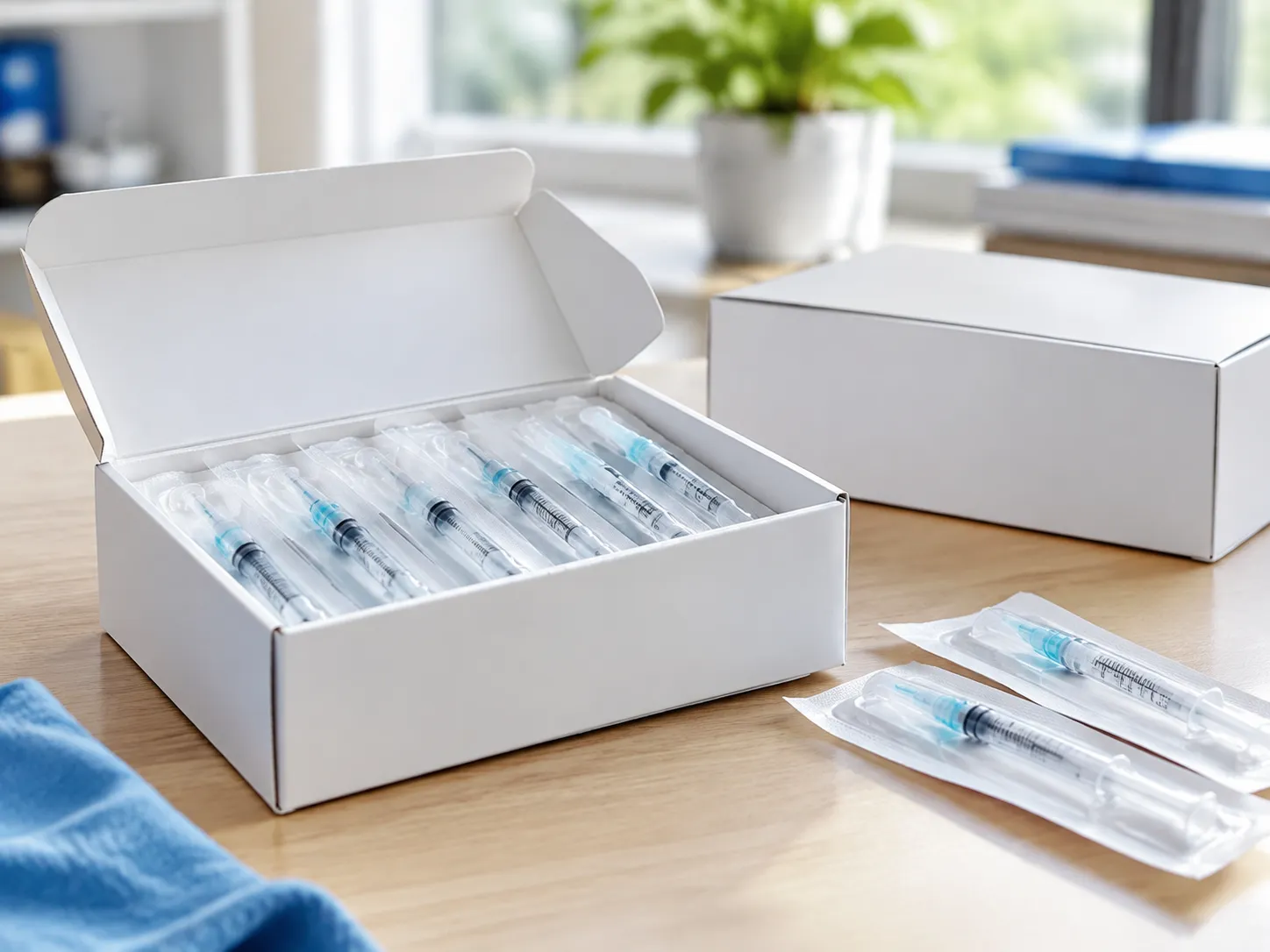 Custom secondary packaging for syringes