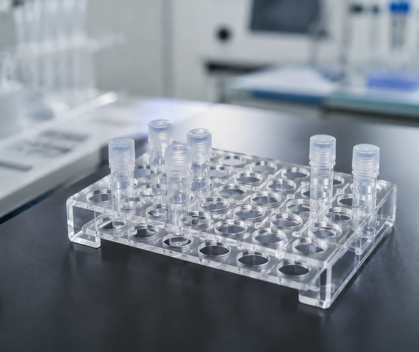 Plastic Vial Trays for Pharma Lab Storage and Transport